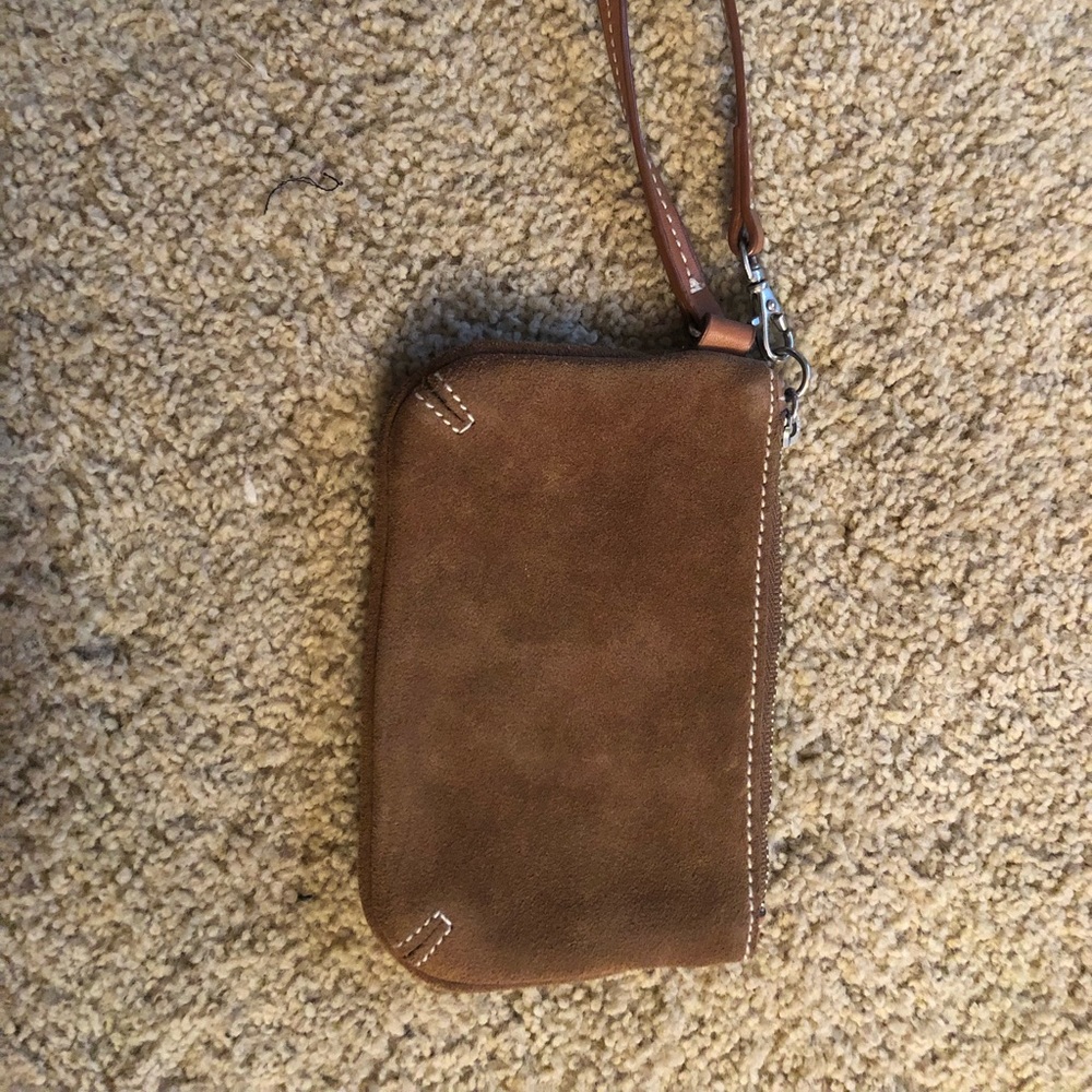 Aeropostale light brown suede wristlet